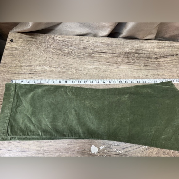 Free People High Time Velvet Kick Flare Pants Olive Army Green size 6 NWT - Picture 6 of 8